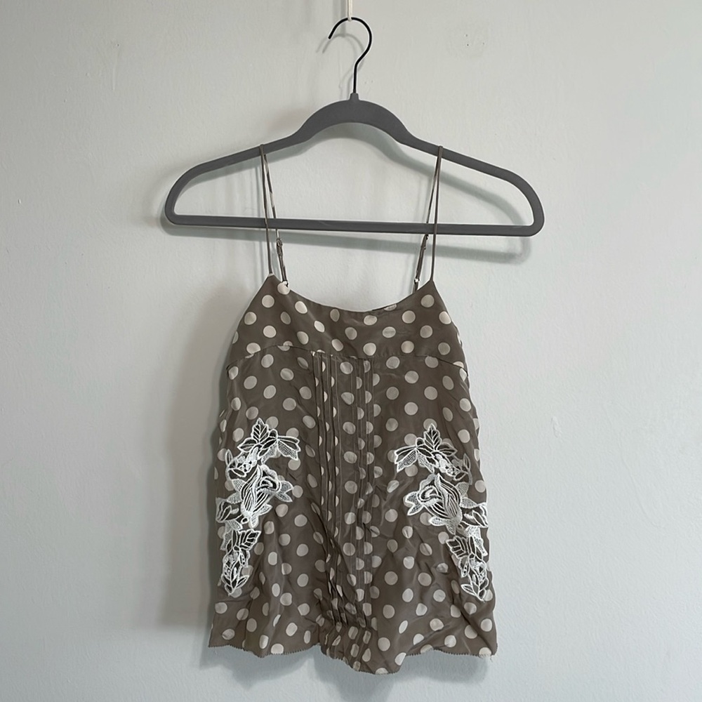 Printed Lace Cut Out Blouse